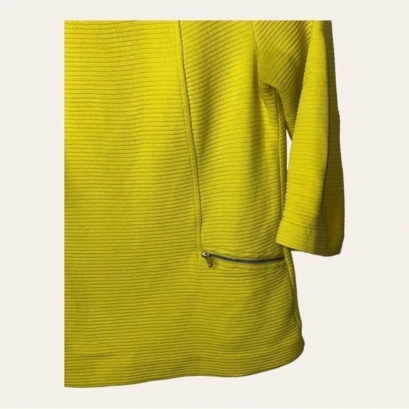 0506W.. BODEN‎ BLOUSE 3/4 SLEEVES LIME YELLOW IN COLOR ZIPPERED POCKETS - Picture 6 of 12